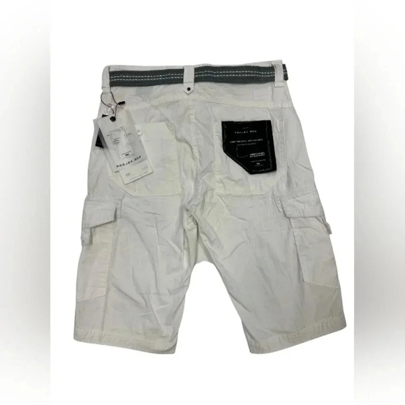 Projek Raw  NWT Shorts Cargo White 100% Cotton Size 30 - Picture 2 of 7
